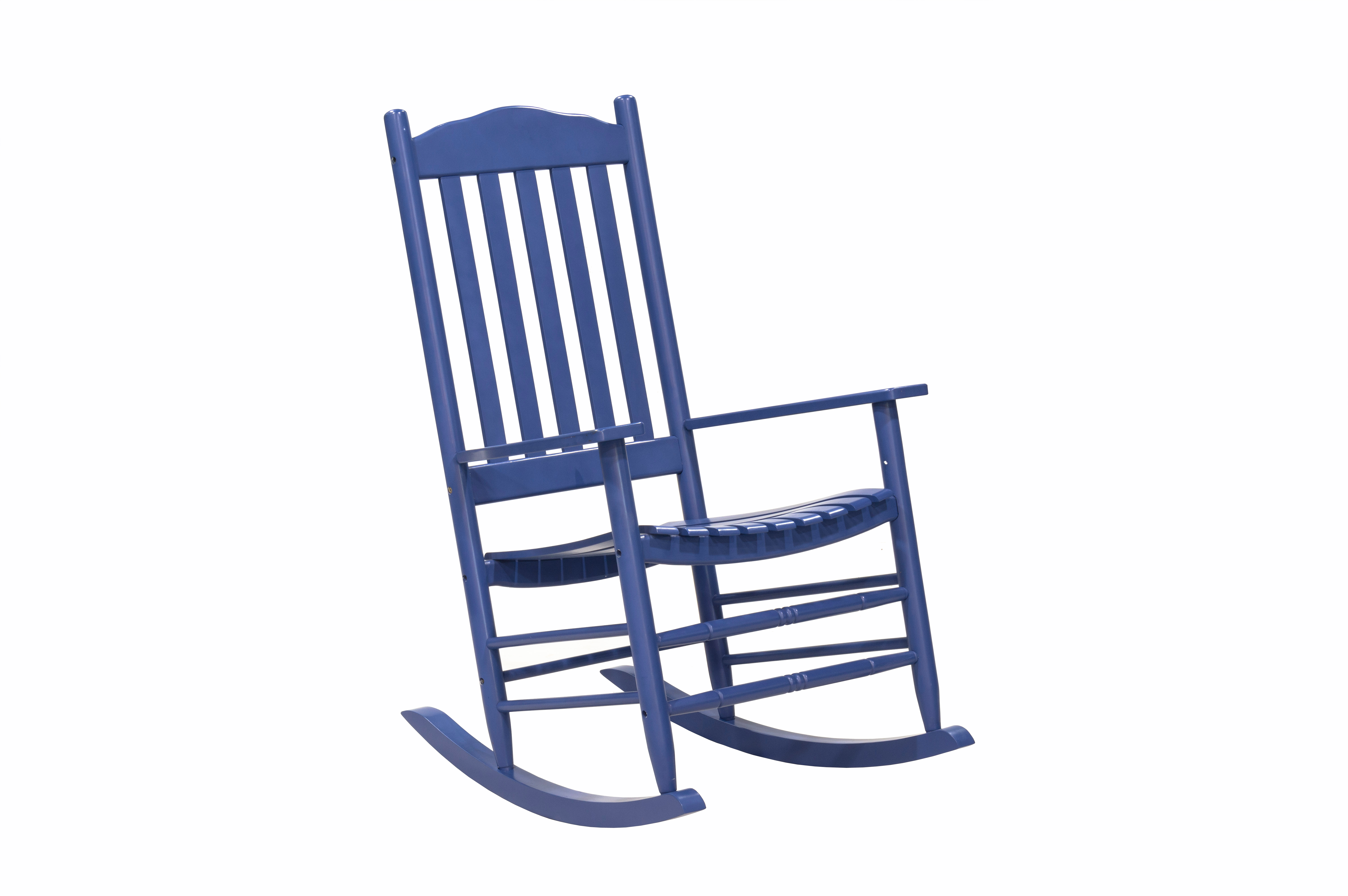 Outdoor Patio Garden Furniture 3-Piece Wood Porch Rocking Chair Set, Weather Resistant Finish,2 Rocking Chairs and 1 Side Table-Blue - image 5 of 11
