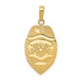 thumbnail image 2 of Auriga Fine Jewelry 14K Yellow Gold Police Badge Pendant for Women (L-29 mm,W-14.5 mm), 2 of 6