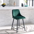 thumbnail image 4 of SAFAVIEH Helga Square Mid Back Counter Stool, Malachite Green/Black, 4 of 12