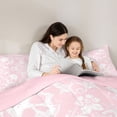 thumbnail image 4 of Castle Fairy Gothic Skull Queen Bedding 7pcs,Boho Floral Damask Bedding Comforter Set Queen,Blush Pink,Pink Reversible, 4 of 7