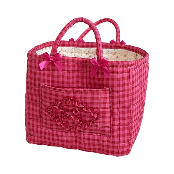Floral Fabric Storage Basket Collapsible Large, Boho Quilted Laundry Hamper with Handles, Portable Folding Organizer Bin for Clothes Toys Towels Books, Home Bedroom Car Use 12.2x10.2x10.6Inch