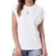thumbnail image 1 of INSPIRAR CHIC Top Texturizado de Verano para Mujer con Mangas Cortas y Cuello Redondo, Suéter Casual Básico S Blanco, 1 of 5