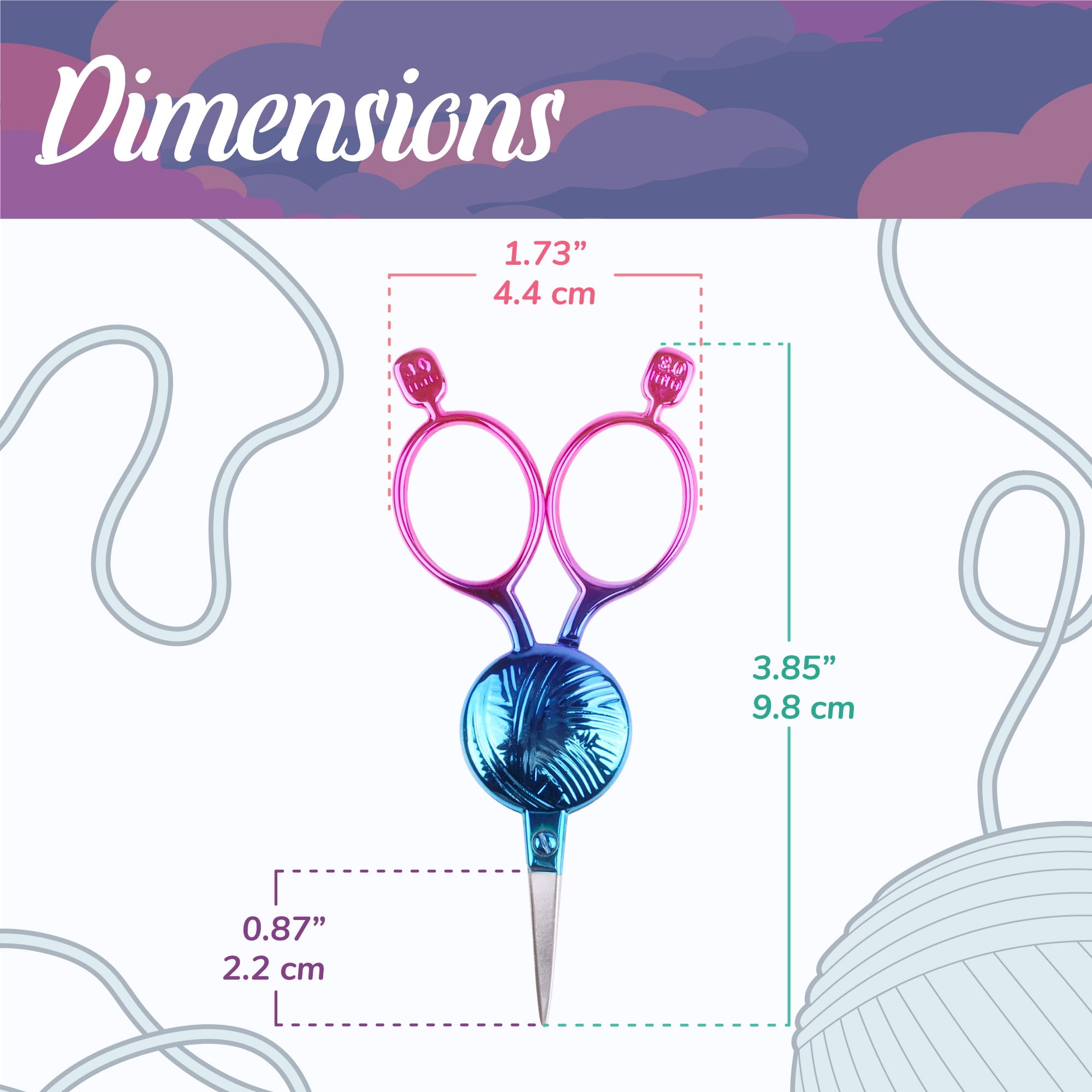 JulbileeYarn Yarn Ball Embroidery Scissors - Nightshade - 30 Scissors