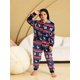 thumbnail image 2 of Pijamas navideños con capucha para niños, Onesies de franela, disfraces de invierno para niñas, estampado azul marino, Jumpusit, 2 of 4