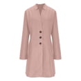 thumbnail image 5 of Trench Coat Women Single- Wool Blend Peacoat (Pink S), 5 of 6