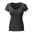 thumbnail image 1 of FashionOutfit Women's Short Sleeve Wide V-Neckline T-Shirt, 1 of 3