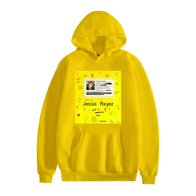 BotongZT Chandail à Capuche Jessie Reyez Tour Jessie Reyez Payé en Souvenirs Chandail en Molleton Unisexe Imprimé Graphique Chandail à Capuche Manches Longues, G, Jaune