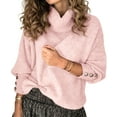 thumbnail image 3 of Women'S Oversized Chunky Pullover Sweaters Cowl Neck Long Sleeve Winter Slouchy Loose Knit Sweaters Pink L, 3 of 8