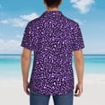 thumbnail image 4 of Balery Purple Leopard Camisas hawaianas de manga corta para hombre, camisas playeras de corte holgado, camisas de vacaciones con botones,Medium, 4 of 7