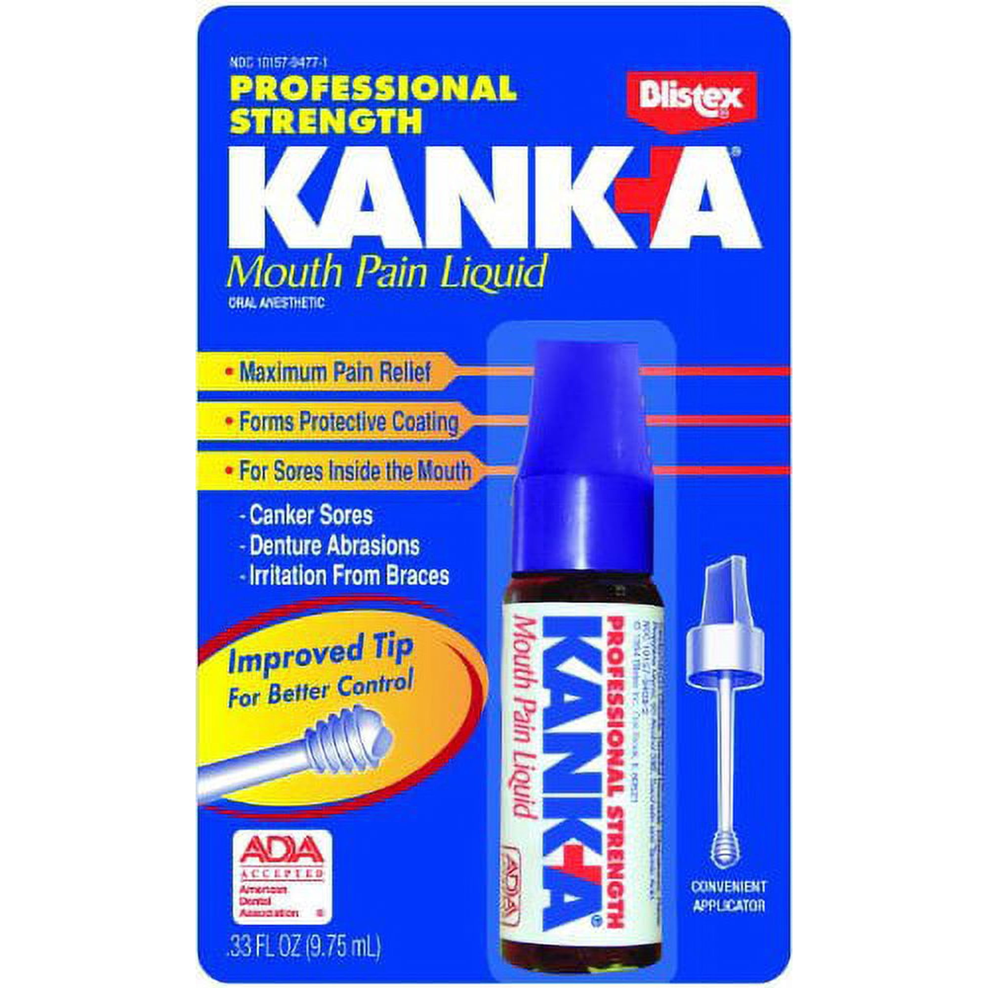 3 Pack Blistex Kanka Mouth Pain Liquid, Professional Strength , 0.33 oz Each