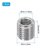 thumbnail image 2 of Uxcell 5 Pcs 316 Stainless Steel Thread Repair Insert Nut M14 x 2mm Male to M10 x 1.5mm Female 15mm Length, 2 of 7
