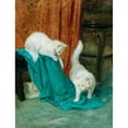 thumbnail image 2 of Arthur Heyer 12x14 Black Ornate Wood Framed Double Matted Museum Art Print Titled: Cats Playing, 2 of 5