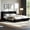 Black, variant on Christopher Knight Home Minimalist Queen Low-Profile Platform Bed, Boucle Upholstered, Black