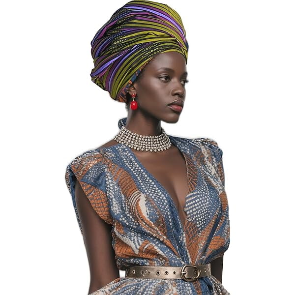wonima11 African Head Wraps- Gele Head Wraps for Women,shawl,with Bold Wax Print Patterns,For Natural Hair Protection