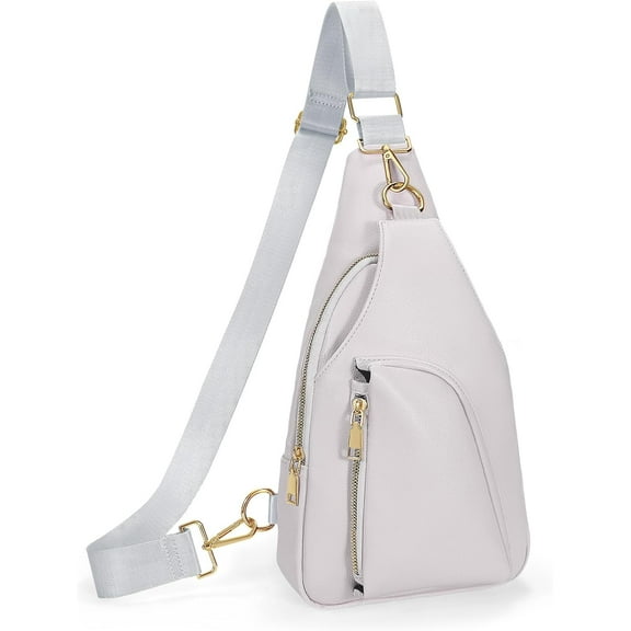 Women Fanny Pack Crossbody Bags PU Leather Sling Bag Trendy Chest Bag for Women Travel,Black