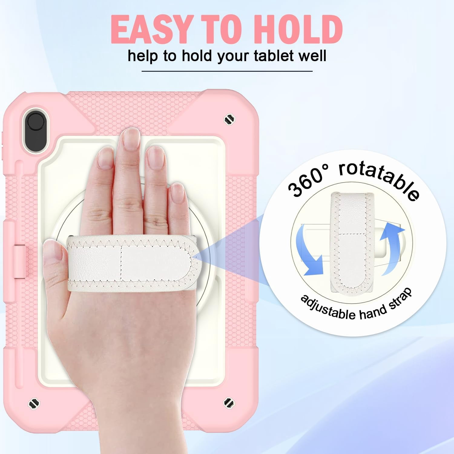 BMOUO Case for iPad (A16) 11th Generation 11" 2025/iPad 10th Generation 10.9 inch 2022, 360 Rotating Stand & Pencil Holder & Hand & Shoulder Strap Shockproof iPad 11th/10th Generation Case, Pink