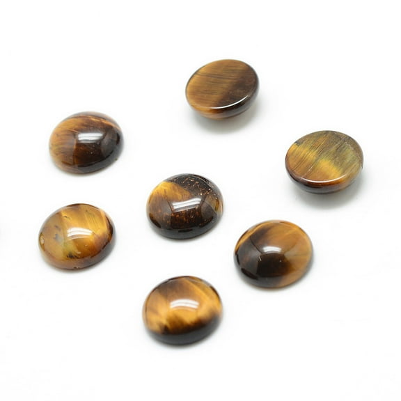 Natural Tiger Eye Gemstone Cabochons Half Round 14x5.5mm