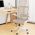 thumbnail image 3 of Ergonomic Office Chair, Home Office Desk Chair with Adjustable Headrest & Lumbar Support, Swivel High Back Computer Chair, Breathable Mesh Chair, PU Silent Wheels, Flip-Up Arms, 3 of 11