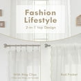 thumbnail image 3 of DriftAway Semi Sheer Scalloped Edge White Coastal Beach Window Curtains for Living Room Bedroom 2 Panels Rod Pocket Each Size 52 Inch by 72 Inch Taupe, 3 of 8