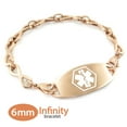 thumbnail image 1 of MedicEngraved 316L Stainless Steel Medical ID 6mm Infinity Link Bracelet with Medical Tag in Rose Gold Finish - Engraving Included, 1 of 8