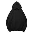 thumbnail image 5 of Wang6 Black Hoodies for Womens Loose Fit Solid Pullovers Sweatshirts Girls Trendy Fall Long Sleeve V Neck Tops with Pocket Black S, 5 of 5
