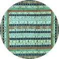 thumbnail image 1 of Ahgly Company Indoor Round Abstract Light Blue Modern Area Rugs, 5' Round, 1 of 4