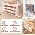thumbnail image 3 of 4 Tiers Egg Holder for Fridge - Auto Rolling Fridge Egg Organizer, Space-Saving Egg Dispenser Holder, 30 Eggs Fridge Egg Rack Large Capacity Egg Dispenser for Refrigerator (Milk yellow), 3 of 5