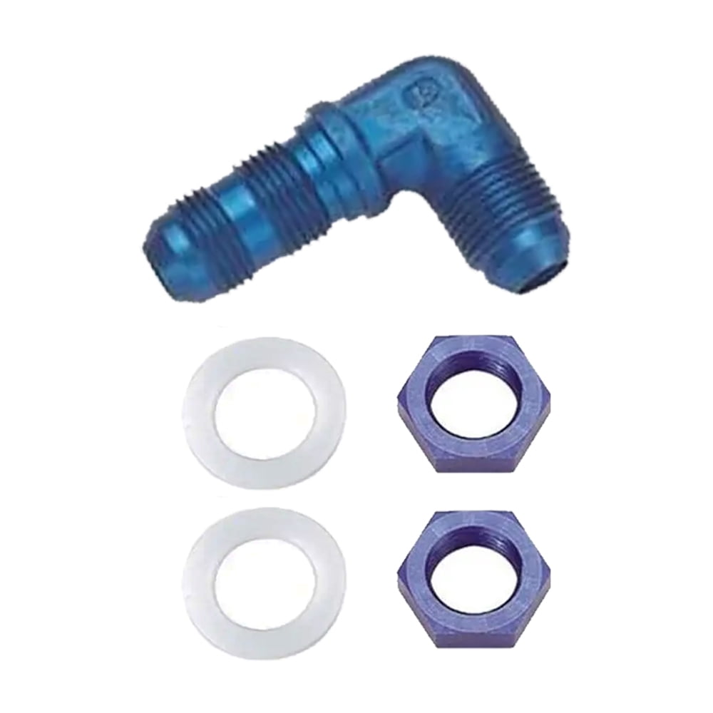 6 An Aluminum 90 Degree Bulkhead Fitting Kit Blue Walmart Com