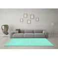 thumbnail image 3 of Ahgly Company Indoor Square Abstract Turquoise Blue Contemporary Area Rugs, 5' Square, 3 of 4