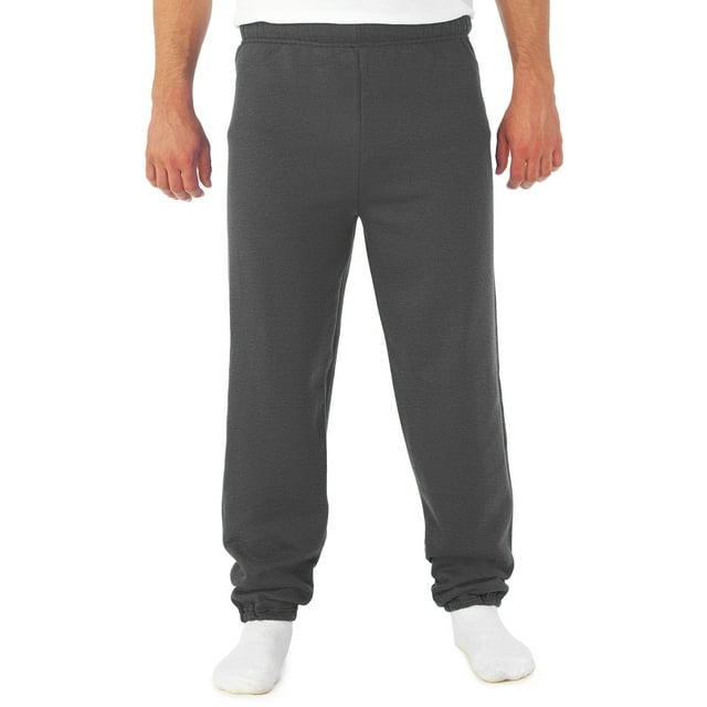 Jerzees Men's Fleece Sweatpants, Black Heather, Medium