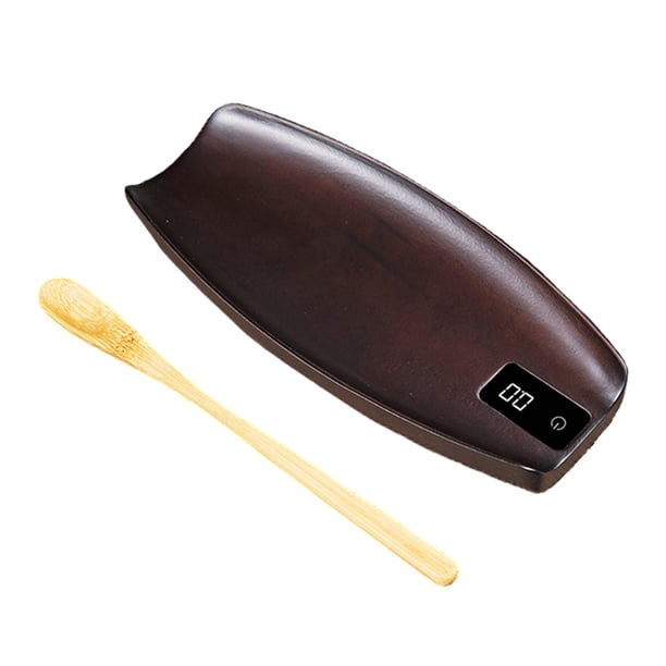 Báscula digital, báscula electrónica de bolsillo, herramienta de pesaje con cuchara de cocina Marrón oscuro