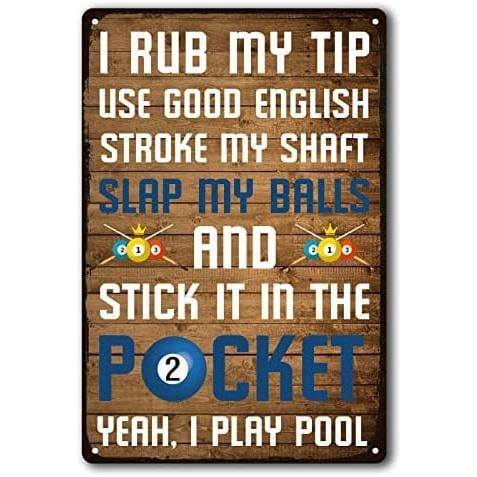 8*12inchs Funny Billiards Tin Sign Pool Table Accessories Pool Room Decor Playing Pool Metal Sign Billiards Gifts For Men Billiard Hall Decoration Signs 8 X 12 Inches
