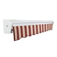 thumbnail image 3 of Awntech 14 Ft Destin Manual Heavy Duty Patio Retractable Awning with Protective Hood (168in x 10.38in x 120in), Burgundy/Tan Stripe, 3 of 8