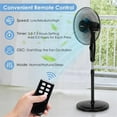 thumbnail image 2 of Pemberly Row 16'' Plastic and Iron Adjustable Oscillating Pedestal Fan in Black, 2 of 9