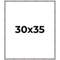 30x35 Frame Silver Grey Distressed Solid Wood Picture Frame | 0.75 Inch Moulding Width | Interior