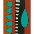 thumbnail image 3 of Moore, Regina 20x24 Black Modern Framed Museum Art Print Titled - Rust and Teal Patterns I, 3 of 5