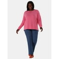 thumbnail image 2 of Time and Tru Women's Tunic Sweatshirt with High-Low Hem, Sizes XS -4X, 2 of 5