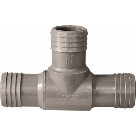 Pipe Fitting, Plastic Insert Tee, 1-1/4", Genova, 351414