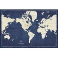 thumbnail image 2 of Schlabach, Sue 18x13 Gold Ornate Wood Framed with Double Matting Museum Art Print Titled - Blueprint World Map, 2 of 4