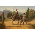 thumbnail image 2 of Wilhelm Marstrand 14x11 Gold Ornate Wood Frame and Double Matted Museum Art Print Titled - Don Quixote and Sancho Panza at a Crossroad, 2 of 4