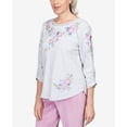 thumbnail image 6 of Alfred Dunner Womens Petite Floral Yoke Embroidered Double Strap Top, 6 of 6