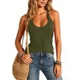 thumbnail image 6 of Juesizh Tank Tops for Women U Neck Sleeveless Basic Shirts Summer Casual Solid Color T Back Cutout Tank Top, S-L, 6 of 9
