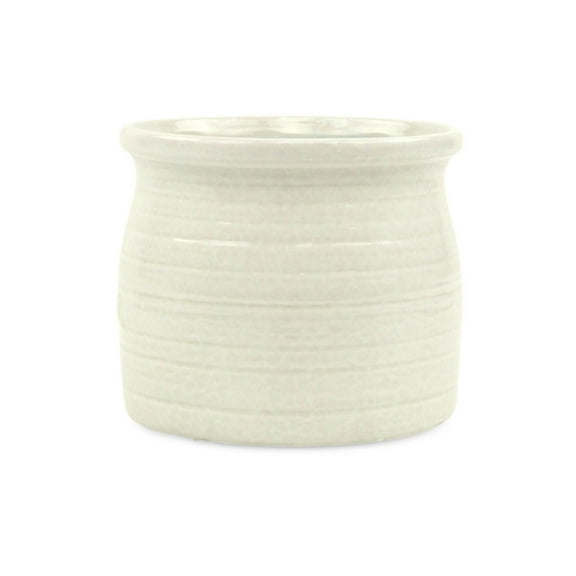 Home Decor White curved ceramic planter