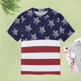 thumbnail image 4 of American Flag Pattern Women's T-Shirt Short Sleeve T Shirts Tops Tee Ladies Loose T, 4 of 6