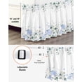 thumbnail image 3 of Eucalyptus Flower Bed Skirt Cal King Size, Sage Green Leaf Blue Floral Watercolor Wrap Around Bed Skirting with Adjustable Elastic Strap, Dust Ruffled Pleated Bedskirts 16 Inch Drop for Bedroom Beds, 3 of 9