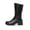 BLACK/PU, variant on Women's Riding Combat Motorcycle Mid Calf Winter TRULY CAMEL/PU Size 9.5
