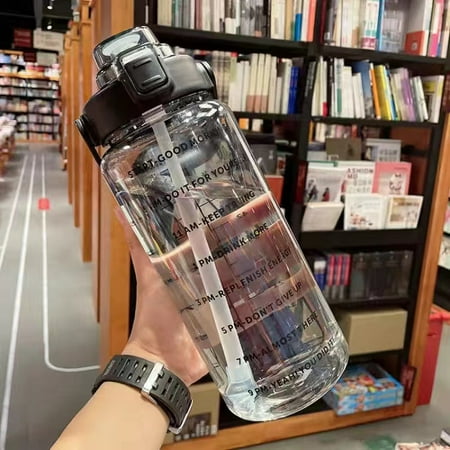 

Egebert 2l Portable Large Capacity Water Bottles Fitness Water Jug With Time Marker