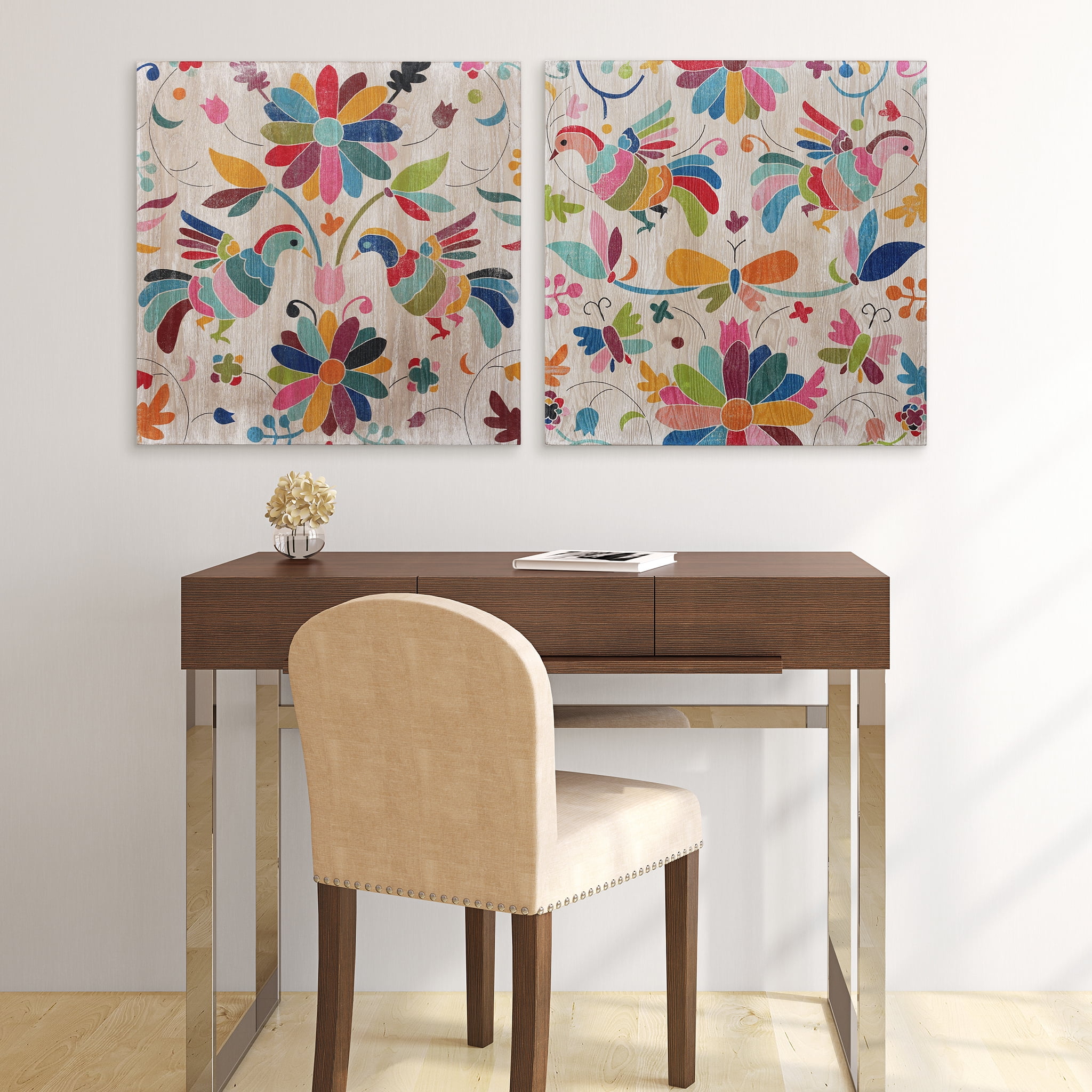 Empire Art Folklorica I & II Birds Photography, Set of 2