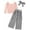 Pink + Striped, variant on Arshiner Girls Clothing Sets Square Neck Rib Knit Shirts + Stylish Wide Leg Pants + Headband Cute 3pcs Fall Clothes Outfits