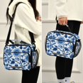 thumbnail image 5 of FORMRS Student Insulated Lunch Bag with Shoulder Strap Reusable Cooler Box for School, Blue Floral Pattern, 5 of 9